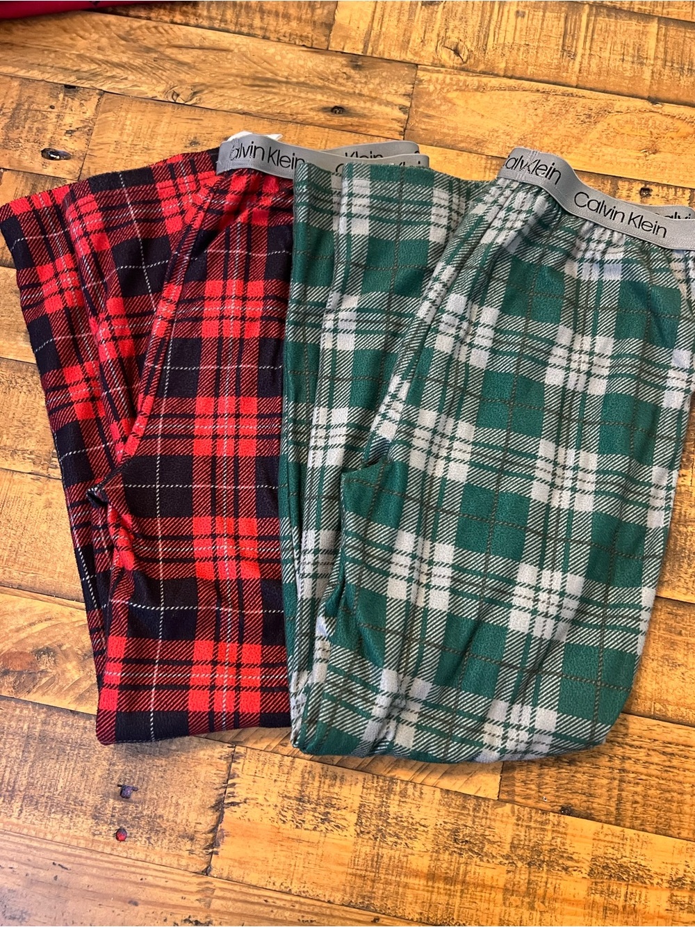 Calvin Klein Kids Plaid Pajamas in Red and Green